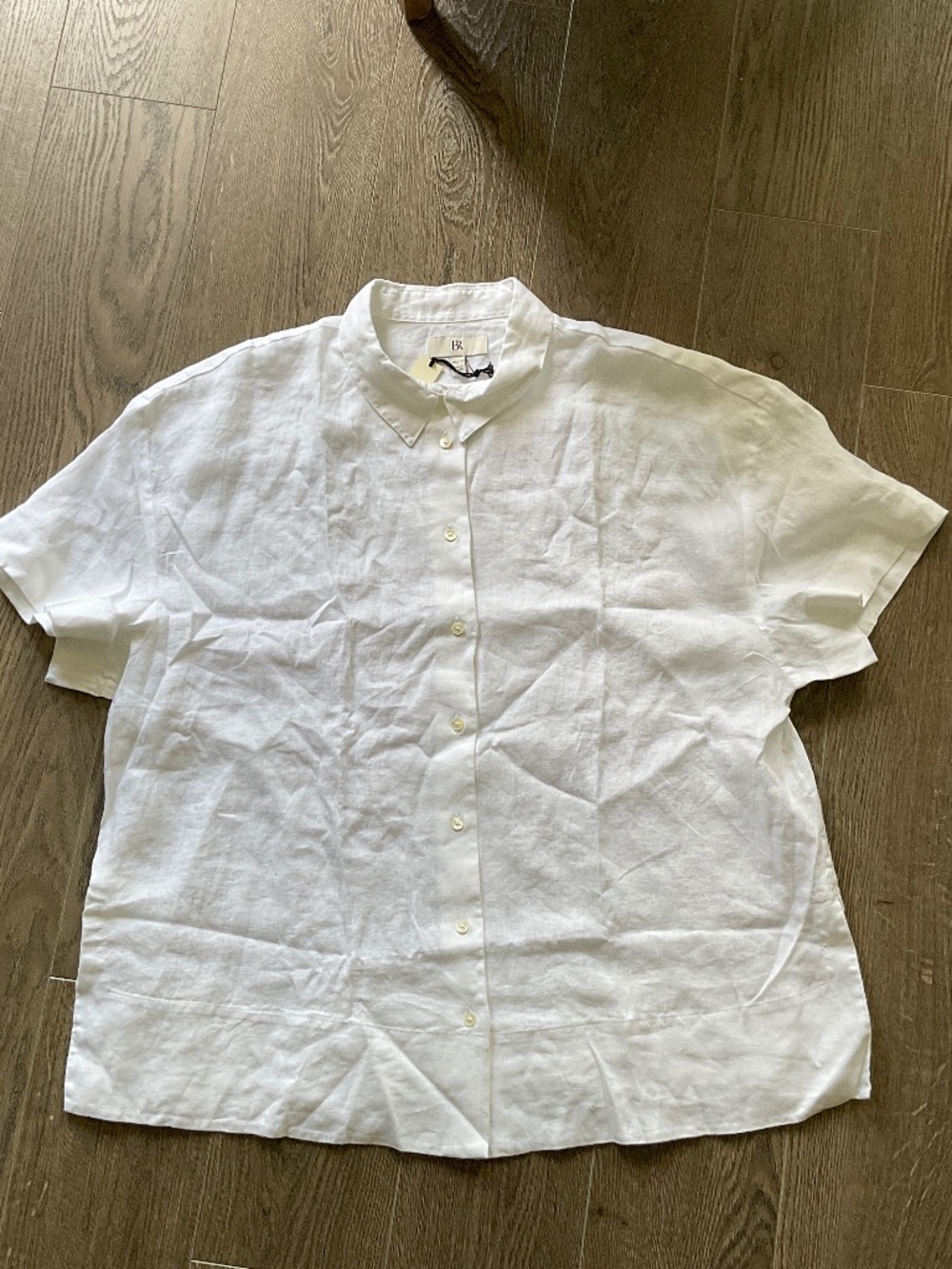 Banana Republic Boxy 100% Linen Short Sleeve Shirt